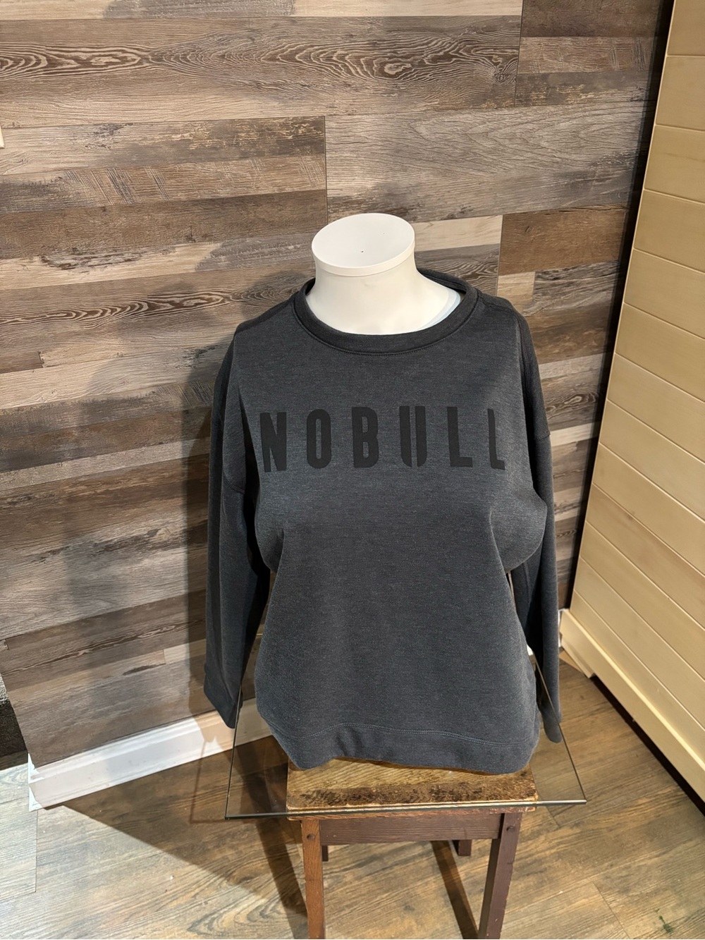 NOBULL Dark Charcoal Crew Sweatshirt with Logo